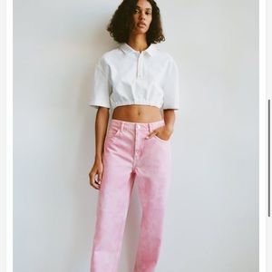 Zara Cropped Polo Shirt Size Meduim